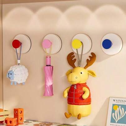 1pc Multi-Color Round Suction Cup, Versatile Function, Strong Suction. Sturdy Load Bearing Capacity, Powerful Suction, No Trace Left. Suitable For Kitchen, Bedroom And Bathroom.