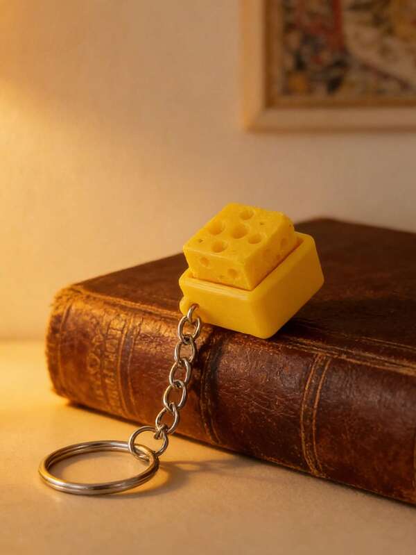 1 st. 3D-tryckt osthänge med dekompressionsmotiv, krispig knapp på kontoret, pressmeddelandeleksak för stresslindring. Nyckelringshängen, bilnyckelringar för män och kvinnor - julklappar, alla hjärtans dag-presenter, nyårspresenter