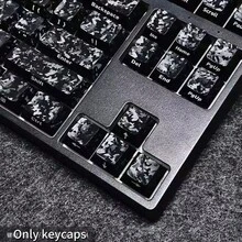 119 Keys Carbon Fiber Texture Keycaps, PC Molded Side-Printed Non-Slip Personalized Keycaps, Highly Attractive - Black - View 10