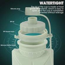 Collapsible Silicone Water Bottle, Portable Foldable Large Capacity Cup For Outdoor Hiking Cycling Travel - 紫色 - 查看 5