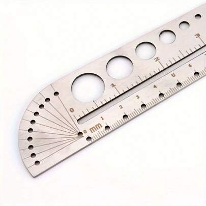 1pc Multifunctional Ruler, Large Scale, Hexagonal Design, Suitable For Office, Leather Crafting Projects, Measuring Tool