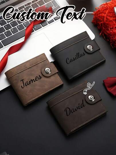 Custom Men'S Leather Gift For Dad Son'S Birthday Anniversary Father'S Day Thanksgiving - Elegant Birthday Gift For Men Wallet Mini Wallet Purse Wallet Men Wallet Leather Small Wallet,Multifunction,Versatile,Large Capacity,Lightweight,Functional,Practical,All-Purpose,Foldable,Colorful,Cute,Adorable,Contracted,Funny,Kawaii,Y2k