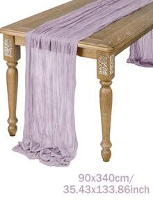 1/2/3/5件装波西米亚风纱布桌旗，优雅纯色桌布，90*180/90*340厘米长款纱布桌布，浪漫桌旗，适用于婚礼招待会、新娘送礼会装饰、婴儿派对用品、生日派对装饰用品、桌面装饰、餐桌装饰、婚礼装饰、房间装饰、家居装饰、节日派对装饰、椅子装饰、梳妆台装饰、春季派对用品 - 彩色 - 查看 52