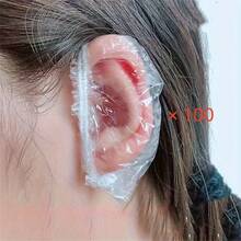 100pcs Disposable Ear Covers, Waterproof Ear Protectors, Suitable For Barbershops, Hair Dye Tools Ear Protection, Beauty Shower Ear Covers, Adjustable Size Ear Covers