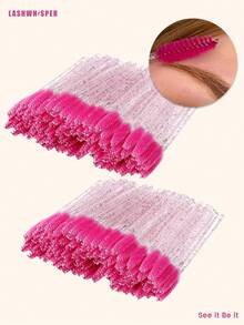 20/50/100/200/250/300/400pcs Disposable Transparent Eyelash Extension Brushes, Makeup Brushes - Multicolor - View 1