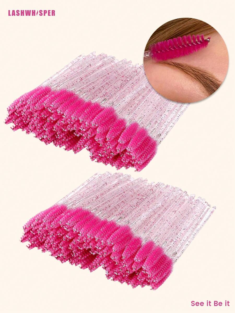 20/50/100/200/250/300/400pcs Disposable Transparent Eyelash Extension Brushes, Makeup Brushes - Multicolor - View 1