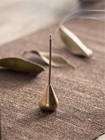1 Pc Large/Medium Gold Solid Brass Incense Holder, Pure Copper Mini Flower Vase & Pumpkin Round Perforated Disc Burner Accessory, Perfect For Home Decor, Bedroom & Gifting,Random Style