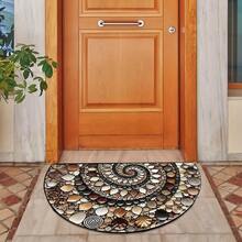 1pc Pebble-Patterned Floor Mats & Matting, Retro Half Round Door Mats Welcome Mat For Front Door With Non-Slip, Home Decorative Carpet Door Mat Bathroom Entrance Entranceway Outdoor - 1 cái-Y-19,7*31,5 inch/50*80cm - Xem 8