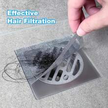R's 50pcs Filtro Desechable para Desague Atrapa Pelos Ducha Cuadrado para Ventosa Fregadero Tapa de Bañera Colector de Cabello Accesorio para Cocina - Blanco - Ver 5
