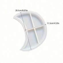 1个月牙形粘土硅胶杯垫模具，DIY水晶环氧树脂镜面杯垫，珠宝展示架/烛台 - 白色 - 查看 7