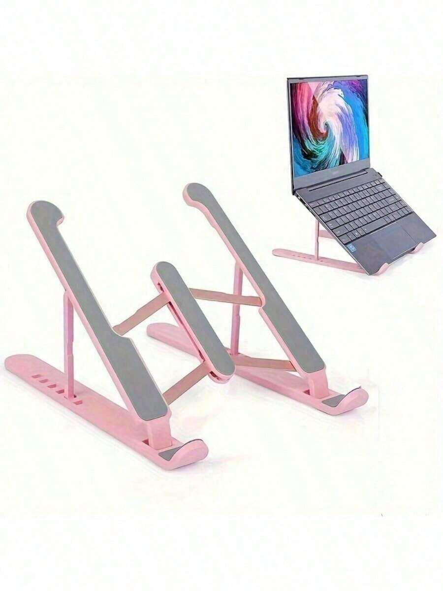 Nuevo soporte para portátil, hecho de ABS y metal de alta calidad, estable con 7 niveles de ajuste, portátil y plegable con soporte de plástico de 3 ventiladores - Blanco - Ver 1