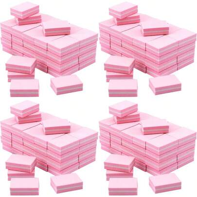 50 Pcs Nail Buffer Blocks Nail Buff Files Nail Buffing Pads Small Fingernail Buffers Finger Nail Smoother Nail Polishing Buffer Professional Nail Filer Manicure Tools Pink