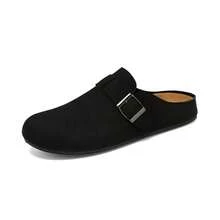Men's Slip-On Slippers, Flat, Non-Slip, Comfortable For Indoor And Outdoor Wear. Please Order One Size Up As It Runs Small. - Black - View 8