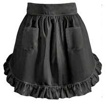 1pc Women's Short Ruffled 3-Color Apron With 2 Pockets, Maid Style Clothing, Short Apron For Kitchen Cooking And Cleaning, Kitchen Waitress Apron - Multicolor - View 10