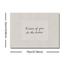 1pc Framed/Unframed Kisses If You Do Dishes Funny Quote Canvas Poster Cozy Beige Stripes Kitchen Wall Art Print Dining Room Decor Funky Painting For Living Room,Bedroom,Modern Home Decoration - Multicolor - View 9