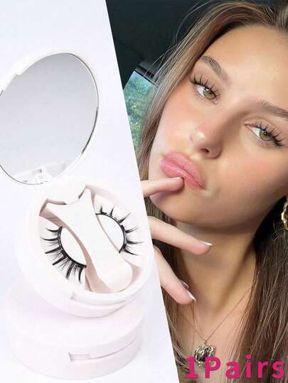 1套磁性假睫毛辅助器，卡通加厚设计，无需胶水，易于佩戴和卸除，尺寸4-14毫米