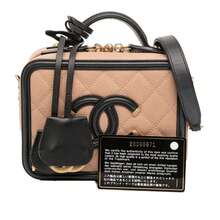 CHANEL Authenticated  PRE-OWNED Small Caviar CC Filigree Vanity Case Bag - 棕色 - 查看 4