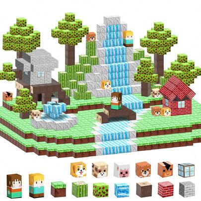Animal Forest Magnetic Blocks Set (60-300 PCS) Kids Educational Building Blocks Creative Early Education Toy Perfect Gift For Holidays & Birthdays