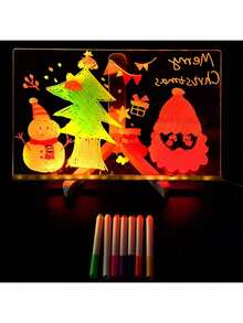 随机颜色清洁布、随机颜色画笔、四季通用留言板（含7支彩色画笔）、带支架的白板展示架，适合作为新年礼物，办公及家用皆宜。 - 彩色 - 查看 4