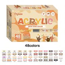 48/36/24/12 Cores Conjunto de Canetas de Marcador Acrílico, Secagem Rápida e Resistente à Desbotamento, Ideal para Pintura, Ilustração, Artesanato, Livros de Colorir, Projetos DIY em Papel, Tecido, Madeira, Pedra, Plástico, Vidro, Cerâmica, Abóbora, Metal e Mais, Ótimo Presente para Estudantes e Adultos, Adequado para Páscoa, Ação de Graças, Halloween, Natal - Multicolorido - Visão 14