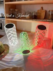 Rose Crystal USB Lamp | Minimalist Ins Creative, High-End Rose Crystal Decorative Table Lamp | Atmosphere Decor Nightlight | Party Light | Disco Ball Light | Desk Lamp | USB Powered (Color Changing) | Suitable For Bedroom, Party, Home, Office, Room, Gathering, Cafe, Dance Hall, Bedside