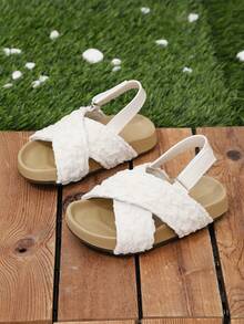 1 Pair Children's Casual Fashion Versatile Soft Bottom Comfortable Toddler Walking Sandals Open Toe Beach Shoes - Beige - View 2