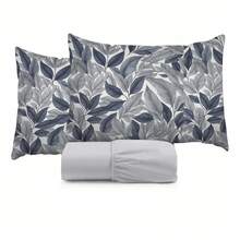 King Size 3-Piece Sheet Set, 400 Thread Count Cotton, Soft Touch, With Elastic And Printed Pillowcases, 50x70cm - 灰色 - 查看 1