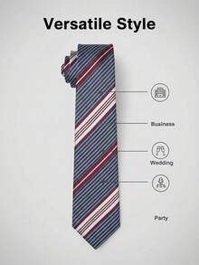 男士经典蓝色条纹领带一条，宽8厘米，适合商务、婚礼等场合。 - 混色 - 查看 10