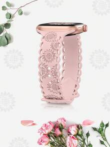 Correa de reloj con estampado de mariposa y girasol en relieve láser, suave y transpirable, para mujeres y hombres, compatible con Apple Watch de 38mm, 40mm, 41mm, 45mm, 44mm, 42mm, 46mm, 49mm, versátil para uso casual, fiesta, San Valentín, Año Nuevo, festivales, accesorio de repuesto - Piedra - Ver 6