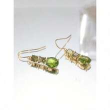 Sparkling Green Vintage Geometric Earrings With Synthetic Cubic Zirconia, Elegant Dangling Pendant Party Jewelry For Women, Handcrafted Boho Chic Festival Accessories, Hypoallergenic Sparkly Evening Wear Earrings, Unique Gift Idea For Her, Lightweight Comfortable Daily Statement Earrings, Waterproof & Tarnish Resistant Design. - 金色 - 查看 7