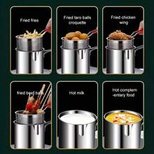 Freidora de acero inoxidable con rejilla escurridor - Diseño compacto, duradero y fácil de limpiar, perfecto para freír papas fritas, filetes de pescado y pollo - Herramienta de cocina esencial con función de cocción sin aceite - Multicolor - Ver 8