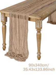 1/2/3/5件装波西米亚风纱布桌旗，优雅纯色桌布，90*180/90*340厘米长款纱布桌布，浪漫桌旗，适用于婚礼招待会、新娘送礼会装饰、婴儿派对用品、生日派对装饰用品、桌面装饰、餐桌装饰、婚礼装饰、房间装饰、家居装饰、节日派对装饰、椅子装饰、梳妆台装饰、春季派对用品 - 彩色 - 查看 48