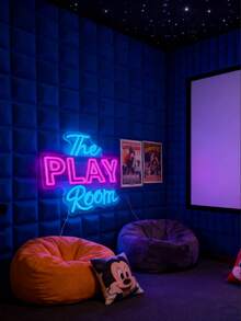 1 pieza Letrero de neón LED "Sala de juegos", con panel trasero de acrílico, alimentado por USB, luz decorativa de pared, adecuado para la sala de juegos - luz policromática - Ver 7