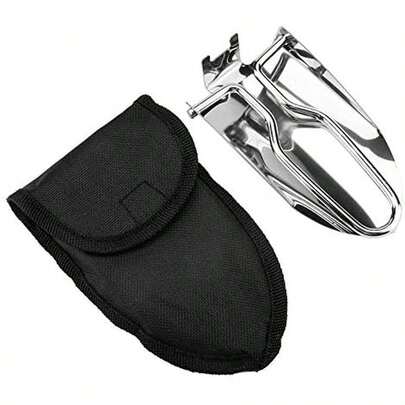 Mxtech Pala Plegable Pequeña, Pala de Emergencia, Acero Inoxidable Multipropósito para Todo Terreno, Camping, Jardinería