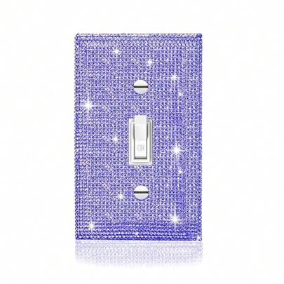 Gaocai Shiny Purple Single Toggle Light Switch Plate Wall Plates Light Switch Cover Plate Decorative Switch Covers Purple Rhinestones Wall Plate,StandardSize,SilverShinySilverGreyCrystalRhinestones23