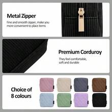 MAGEFY Bolsa de Maquillaje para Monedero Bolsa de Cosméticos Pana Linda Bolsa de Cosméticos para Mujer - negro1 - Ver 3