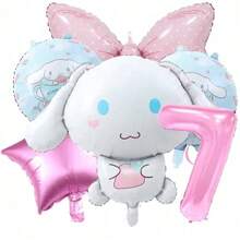 Sanrio 6PCS Sanrio Number Balloon Set Cinnamoroll Cartoon Anime Style Party Number Balloon Big Set Cinnamoroll Suitable For Party Use Cinnamoroll Cartoon Cute Character Surrounding Party Atmosphere Balloon