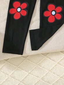 两件套年轻女孩时尚优雅休闲印花上衣和裤子套装 - 黃色 - 查看 7