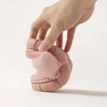 Zapatillas cálidas de algodón para niños, zapatillas de algodón antideslizantes con parte inferior de PVC con bonito patrón de animales para interiores y exteriores, código 28-37 - Grafito - Ver 4