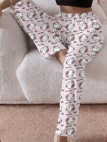 Sanrio 1pc Hello Kitty Printed One-Piece Pajama Pants, Cute Sleepwear For Women, Y2K Style, Suitable For Autumn And Winter