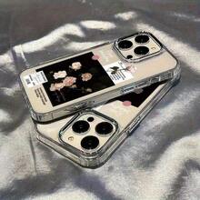 Fundas para Teléfono con Marco de Cámara Electroplateado y Agujero Grande Rose English, Adecuadas para for  11, 11PRO, 11PROMAX, 12,12PRO, 12PROMAX, 13PROMAX, 13PRO, 13,14, 14PRO, 14PLUS, 14PROMAX,15, 15PRO, 15PROMAX,16, 16PRO, 16PLUS, 16PROMAX, 16E,17, 17PRO, 17AIR, 17PROMAX - transparente - Ver 4