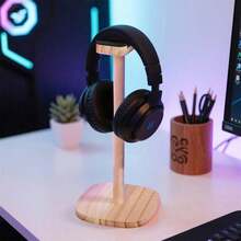 Wooden Gaming Headphone Stand, Detachable Desktop Headphone Holder, Creative Headphone Storage Rack - Multicolor - View 2