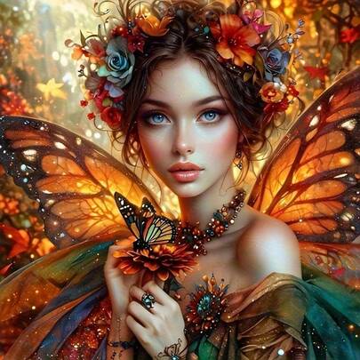 Kit de pintura de diamantes 5D - Tema de cuento de hadas encantador, diamante redondo completo, ideal para decoración de pared de dormitorio, entrada, estudio, baño, actividad artesanal sencilla y relajante, gran regalo