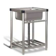 Kitchen Sinks Commercial Catering Stainless Steel Sink Single Bowl Drainer Unit - Silver - View 2