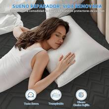 AMOROSA 1Pieza Cubre Colchón Ajustable Elástico(No Incluye Funda de Almohada)para Cama Matrimonial(135*190cm )/King(200*190cm ) Suave y Cómodo Protector de Colchón Sábana Matrimonial, Sábana King para Decoración de Hogar-Envío Local Rápido-Negro - Negro - Ver 4