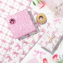 Giấy gói quà nơ hồng (6/12 tờ), thích hợp để gói quà tặng bạn bè trong các bữa tiệc, giấy gói trang trí nơ, giấy bọc sách, giấy gói hộp quà bó hoa. - Nhiều màu - Xem 4