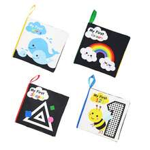 Montessori Sensory Baby Cloth Book, Interactive High-Contrast For Early Learning Colors/Shapes/Numbers, Mixed For Newborns 0-12 Months - Multicolor - View 2