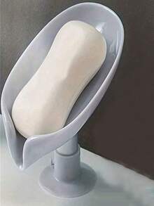 Leaf-Shaped Soap Dish, Draining Soap Holder, Bathroom Accessories, Suction Cup Soap Dish, Bathroom Soap Box, Leaf-Shaped Soap Dish, Draining Rack, No Drilling Bathroom Accessories With Suction Cup, Anti-Slip Soap Tray - Multicolor - View 13