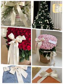 1 Roll Polyester Satin Ribbon For Gift Box Candy Box Cake Box Flower Decoration (Machine Dyed, Slightly Chromatic Aberration)