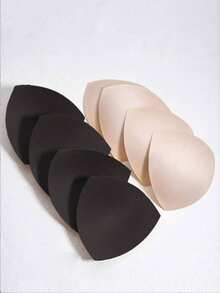 8pcs Reusable Apricot/Black Bra Inserts, Invisible Non-Bulge Soft Comfortable Breast Enhancers, Suitable For Various Occasions - Multicolor - View 3